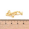 Brass Micro Pave Clear Cubic Zirconia Fold Over Clasps KK-P291-21G-2