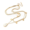 Summer 304 Stainless Steel & White Acrylic Pendant Double Layered Necklaces for Women NJEW-U044-02B-G-2