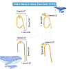 20Pairs 4 Styles 304 Stainless Steel Stud Earring Findings STAS-DC0007-34-4