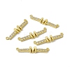 Rack Plating Brass Micro Pave Clear Cubic Zirconia Connector Charms KK-C007-37G-M-1