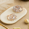 2Pcs 2 Styles Alloy Rhinestone Ring Clip AJEW-LP0002-04-1
