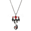Alloy Siam Rhinestone Dragon Sword Pendant Necklaces LS-NJEW-V005-03AS-1