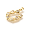 Rack Plating Brass Micro Pave Cubic Zirconia Pendants KK-M296-15G-2