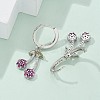 Brass Cubic Zirconia Hoop Earrings EJEW-R016-16P-5