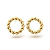 Ion Plating(IP) 304 Stainless Steel Twist Rope Ring Stud Earrings for Woman EJEW-N097-006LG-2
