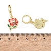 Valentine's Day Brass Enamel Hoop Earrings for Women EJEW-G464-01G-01-5