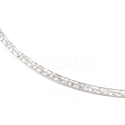 Non-Tarnish 304 Stainless Steel Hammered Wire Necklace Making STAS-B036-06P-1
