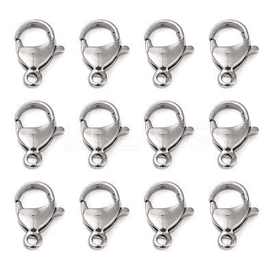 Tarnish Resistant Polished 304 Stainless Steel Lobster Claw Clasps X-STAS-R072-08A-1