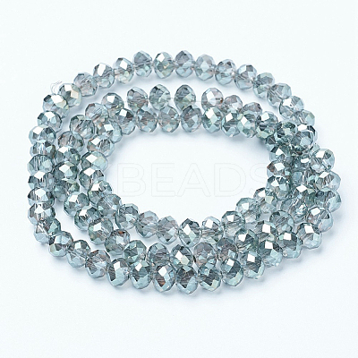 Electroplate Transparent Glass Beads Strands EGLA-A034-T2mm-Y03-1