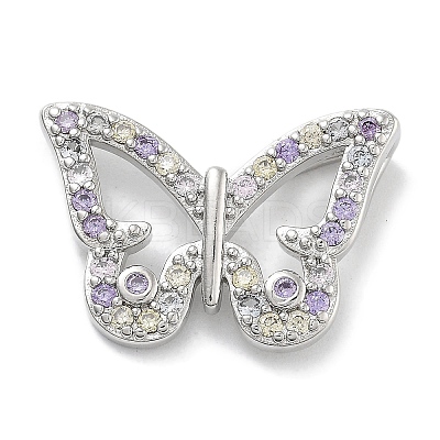 Rack Plating Brass Micro Pave Cubic Zirconia Pendants KK-Z071-79P-03-1