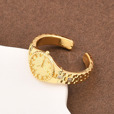 Brass Cuff Rings for Women RJEW-Z113-07G-1