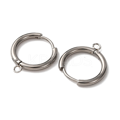 201 Stainless Steel Hoop Earring Findings STAS-D379-05C-P-1