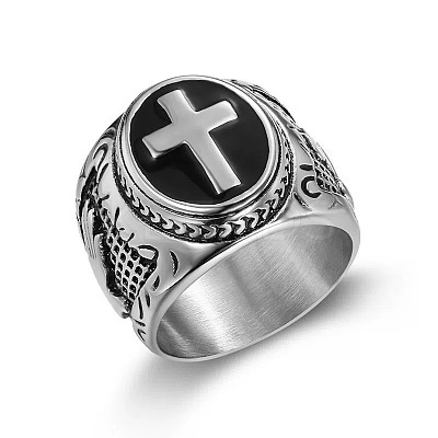 304 Stainless Steel Hand of God Figer Rings for Men FS-WG7F807-08-1