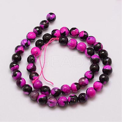 Natural Fire Crackle Agate Bead Strands G-G882-8mm-B04-1