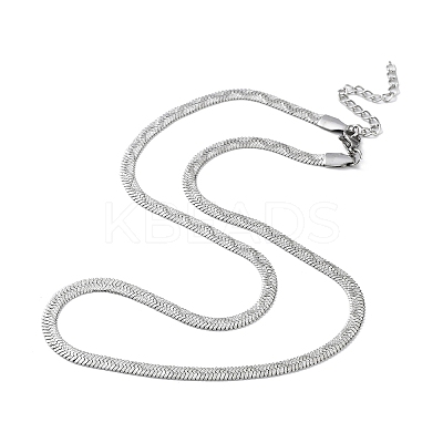Non-Tarnish 304 Stainless Steel Herringbone Chain Necklaces NJEW-P282-03P-1