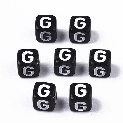 Opaque Acrylic Beads X-SACR-N002-01G-1