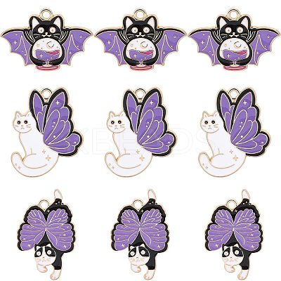 24Pcs 3 Style Alloy Enamel Pendants FIND-CN0001-27-1