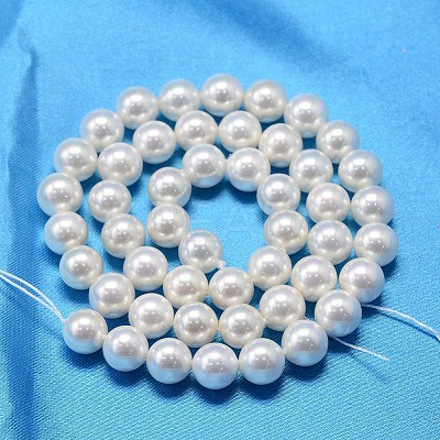 AB Color Plated Shell Pearl Round Bead Strands X-BSHE-L011-6mm-C001-1