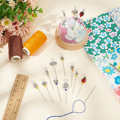 50Pcs 10 Style Garden Theme Iron Head Pins DIY-AB00027-1