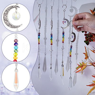 1 Set Alloy Moon Pendant Decorations HJEW-GA0001-36-1
