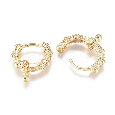 Brass Huggie Hoop Earrings EJEW-L231-25G-1