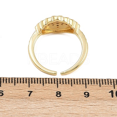 Brass Micro Pave Cubic Zirconia Cuff Rings for Women RJEW-L132-03G-02-1