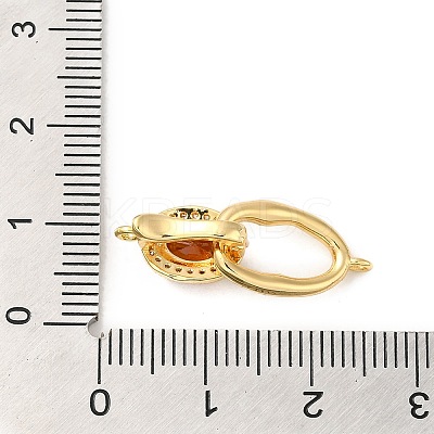 Brass Pave Cubic Zirconia Fold Over Clasps KK-E082-02G-03-1