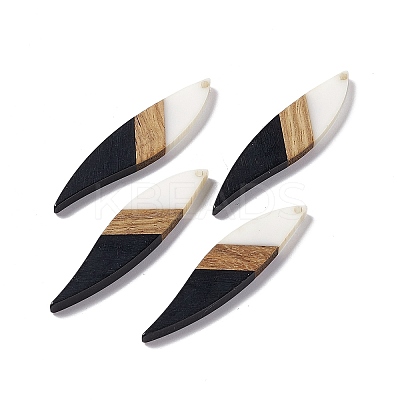 Opaque Resin & Walnut Wood Big Pendants RESI-M027-08C-1