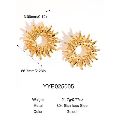 Vintage 304 Stainless Steel Sunflower Stud Earrings for Women KZ0138-3-1