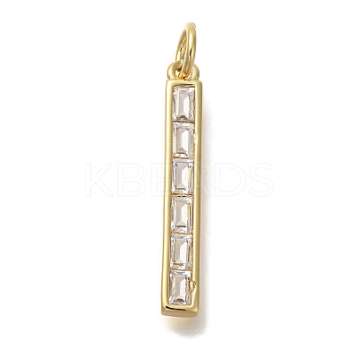Rack Plating Brass Micro Pave Cubic Zirconia Pendants X-KK-I720-48G-1