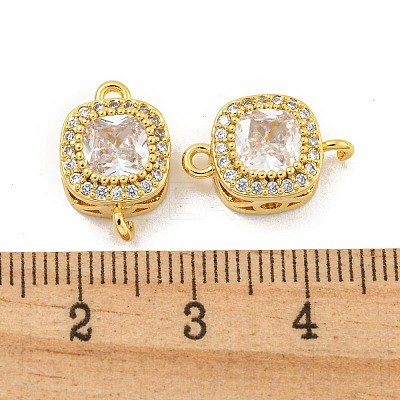 Brass Pave Cubic Zirconia Connector Charms KK-B096-05G-03-1
