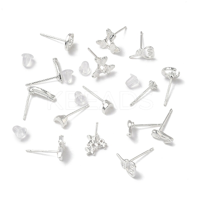 2 Pairs Alloy Stud Earrings for Women EJEW-FS0001-27H-1