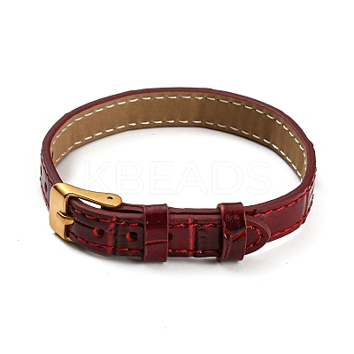 Leather Textured Bracelet Straps Slide Wristbands for Slide Charms AJEW-K232-01G-1