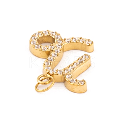 316 Stainless Steel Micro Pave Cubic Zirconia Pendants LS-STAS-K284-01E-G-1