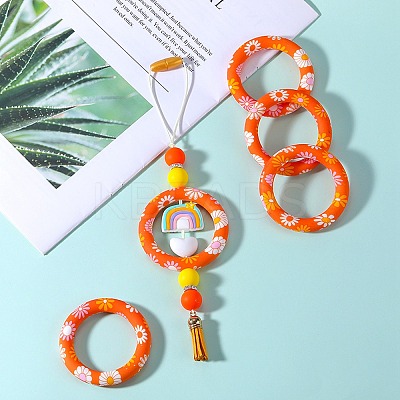 5Pcs Ring Food Grade Eco-Friendly Silicone Beads JX893K-1