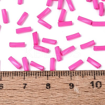 Baking Paint Glass Twist Bugle Beads SEED-C004-02S-1
