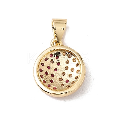 Brass Micro Pave Cubic Zirconia Charms Real 18K Gold Plated KK-G415-39G-02-1