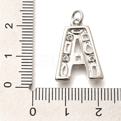Brass Micro Pave Clear Cubic Zirconia Pendants KK-G521-01P-A-1