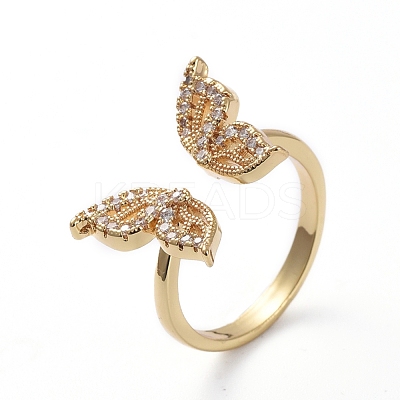 Adjustable Brass Cuff Finger Rings RJEW-G096-03G-1