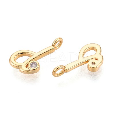 Brass Micro Pave Cubic Zirconia Charms KK-N263-97G-D-1
