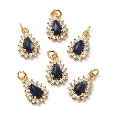 Natural Sodalit Teardrop Charms G-A034-03G-1