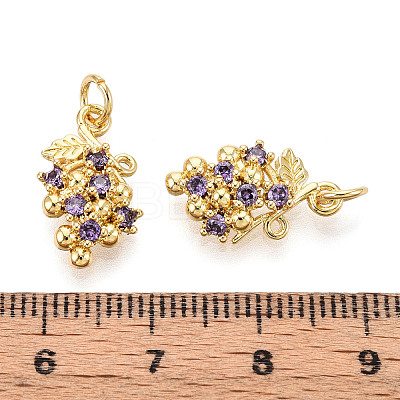 Brass Micro Pave Cubic Zirconia Pendants KK-N265-27G-1