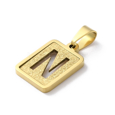 304 Stainless Steel Alphabet Pendants STAS-S152-01G-N-1