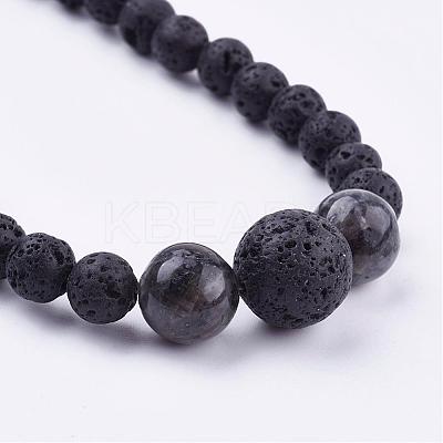 Natural Gemstone Beaded Necklaces & Stretch Bracelets Jewelry Sets SJEW-JS00918-1