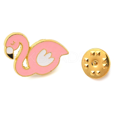 Bird Golden Alloy Enamel Brooches JEWB-I035-08G-01-1