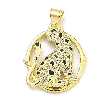 Brass Micro Pave Cubic Zirconia Pendants KK-K354-16F-G-1