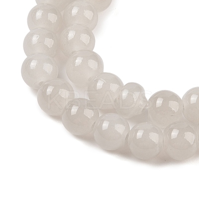 Baking Paint Imitation Jade Glass Round Bead Strands DGLA-XCP0001-17-1