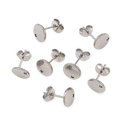 Non-Tarnish 304 Stainless Steel Stud Earring Findings STAS-R063-35-1