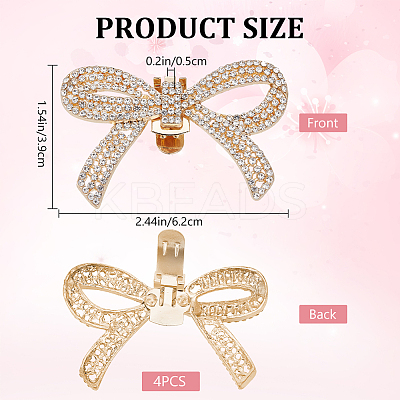 4Pcs Alloy Crystal Rhinestone Wedding Shoe Decorations FIND-CP0002-06KCG-1