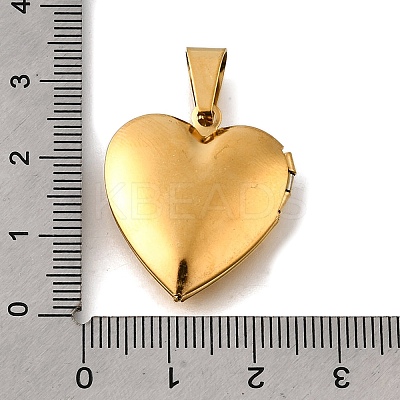 316 Stainless Steel Locket Pendants STAS-C123-02A-G-1